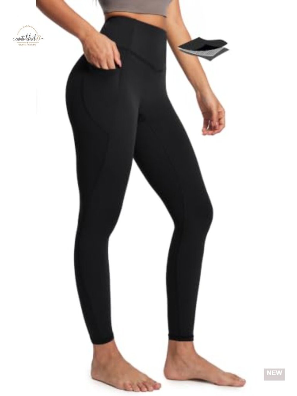 Compression Leggings with Pockets for Women High Waist Tummy Control Yoga Pants